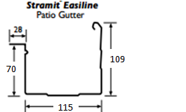 Stramit Easiline Patio gutter Unslotted
